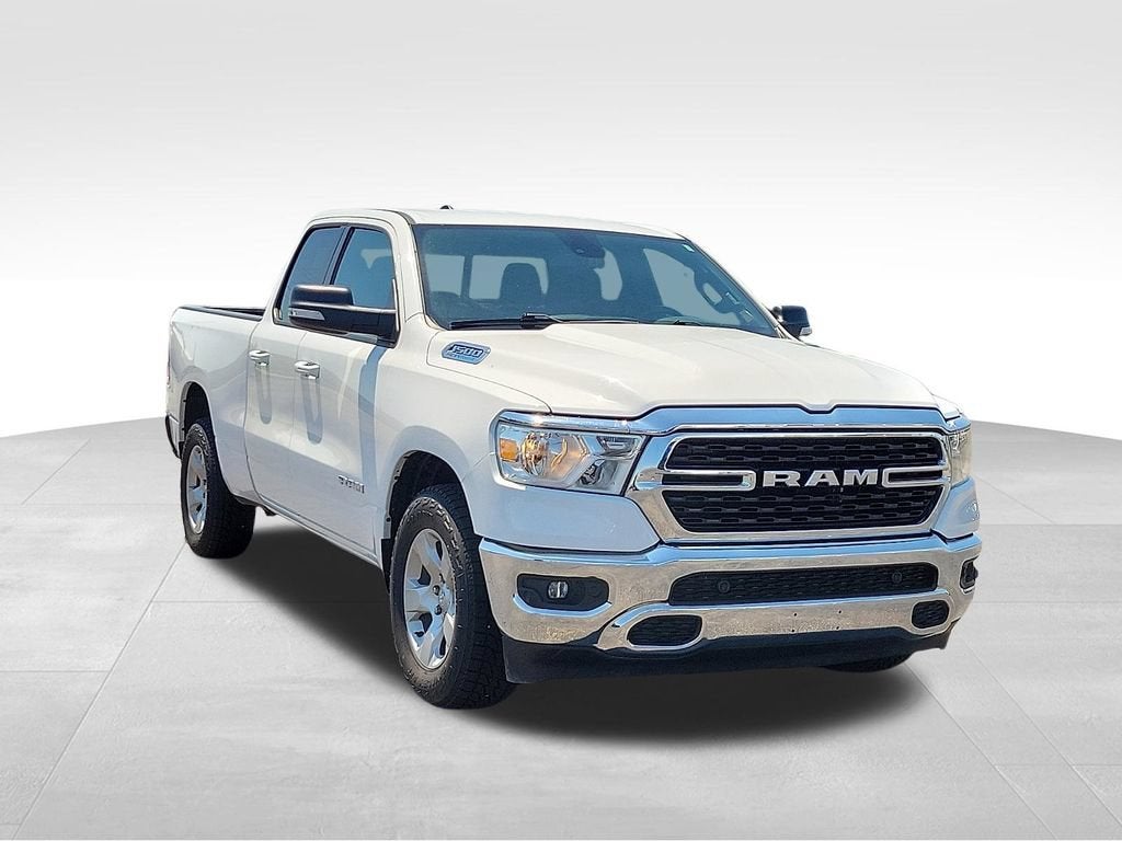 2022 RAM 1500 Lone Star in White — front three-quarter view