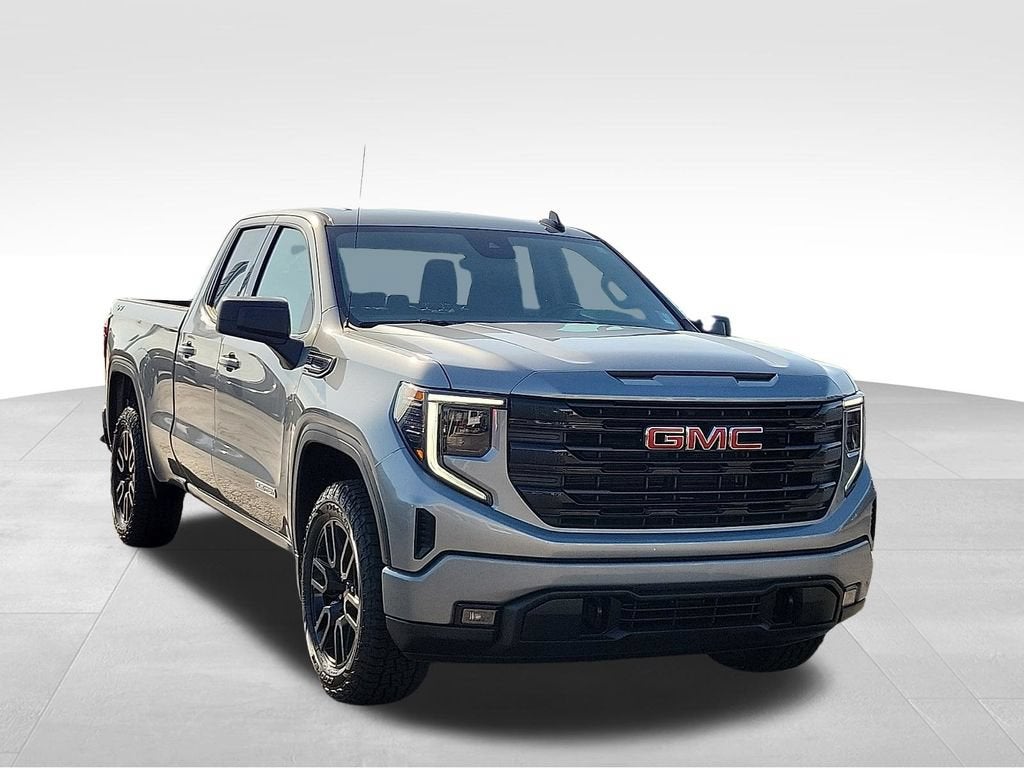 2023 GMC Sierra 1500 Elevation in Sterling Metallic — front three-quarter view